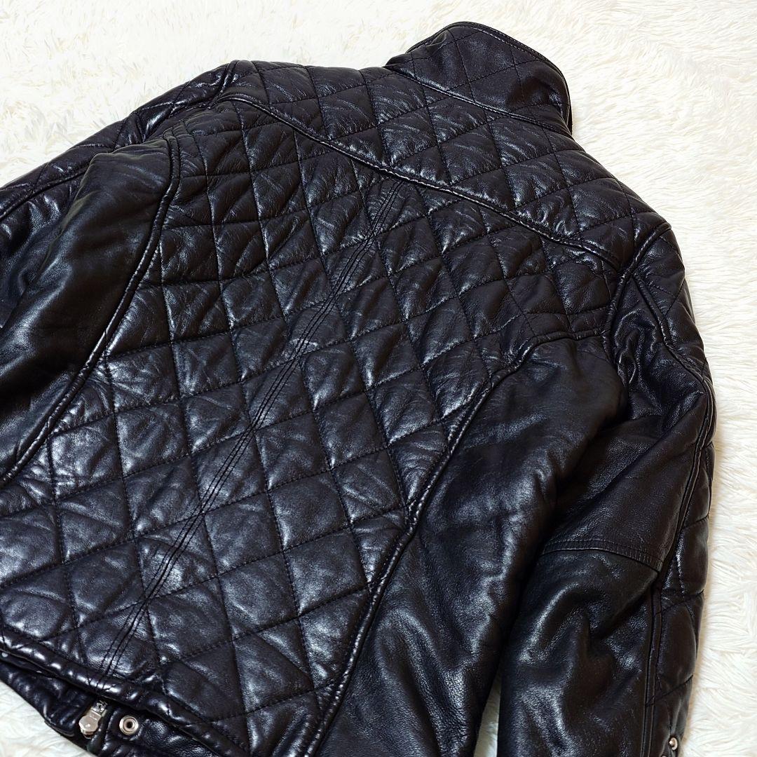 希少 ヴァンキッシュ【M】羊革 キルティングレザージャケット 黒 ☆美品☆