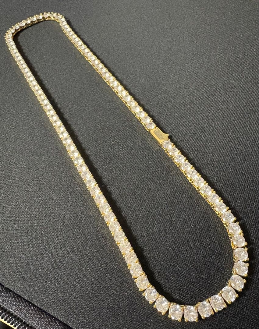 Glitter ゴールドジルコニアネックレス 約52cm