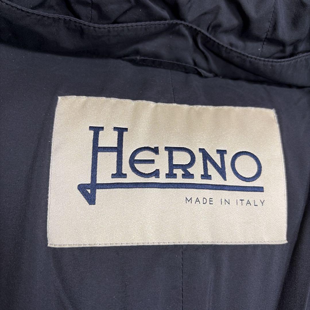 希少✨大きいサイズ 44 Herno ダウンコート 異素材 切り替え ドッキング