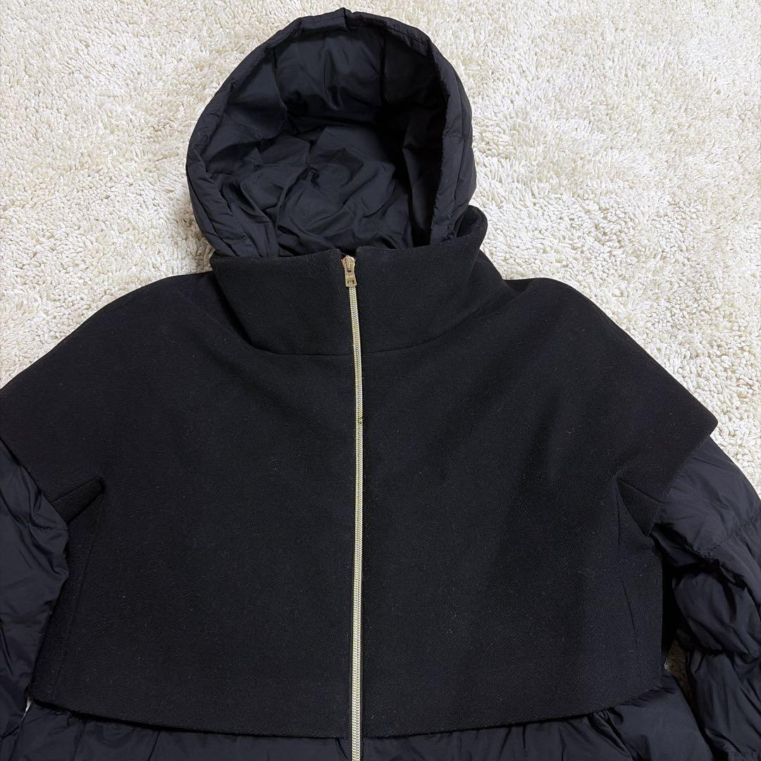 希少✨大きいサイズ 44 Herno ダウンコート 異素材 切り替え ドッキング