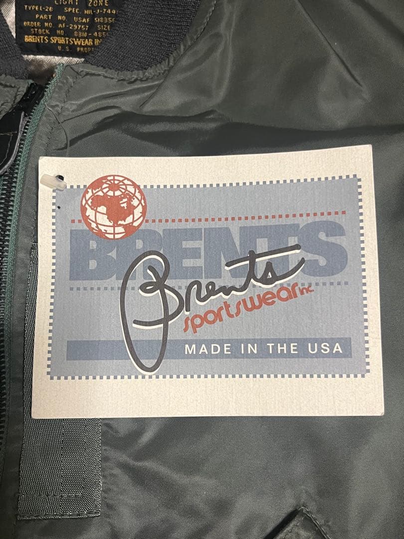 希少 90s 未使用USA製 Brents L-2B MA1 SMALL