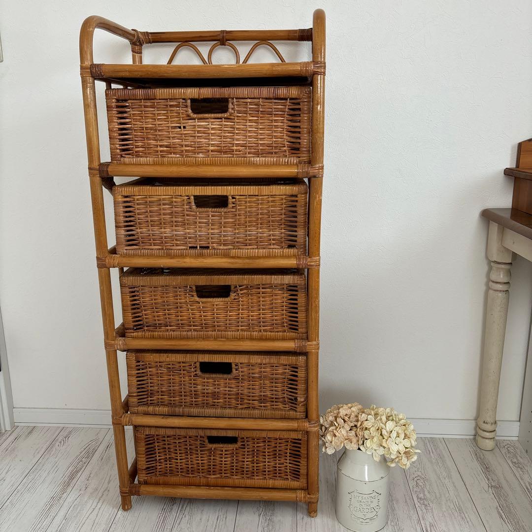 古物　ラタンチェスト　昭和レトロ