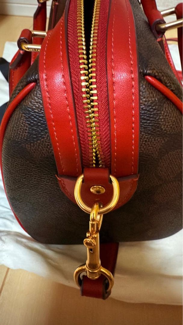 COACHバッグ ブラウン/レッド