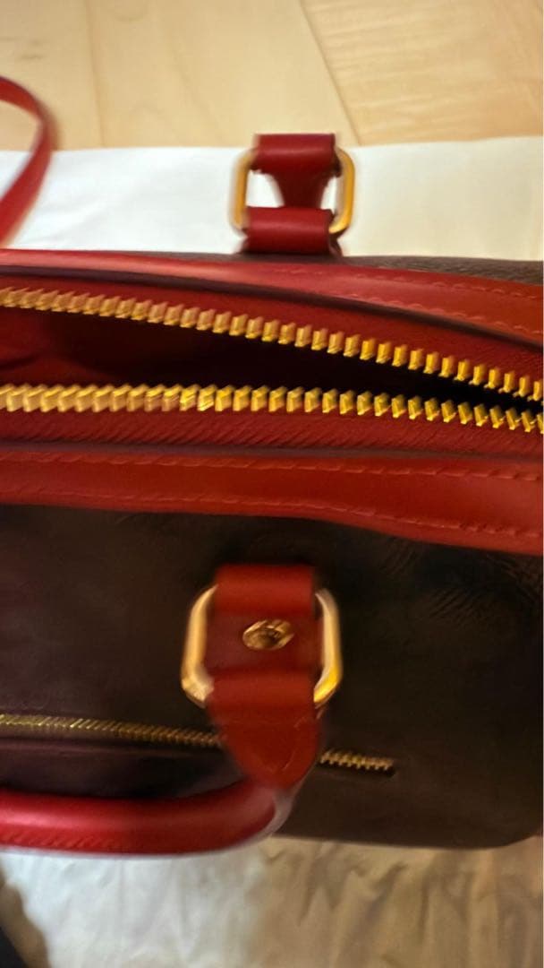 COACHバッグ ブラウン/レッド