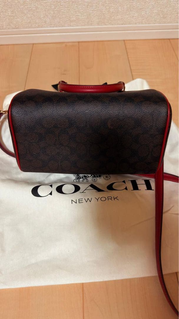 COACHバッグ ブラウン/レッド