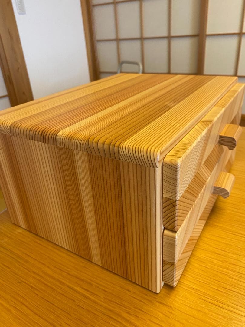 杉　矢羽模様の組子　小引き出し　※値下げしました！