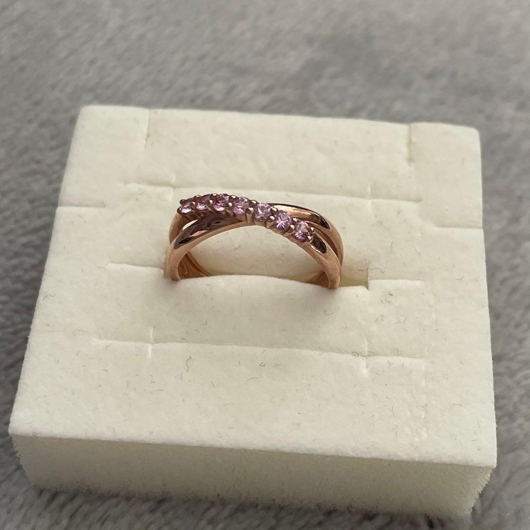 【TSUTSUMI】K10ピンクゴールドピンクサファイアリング（ピンキーリング）