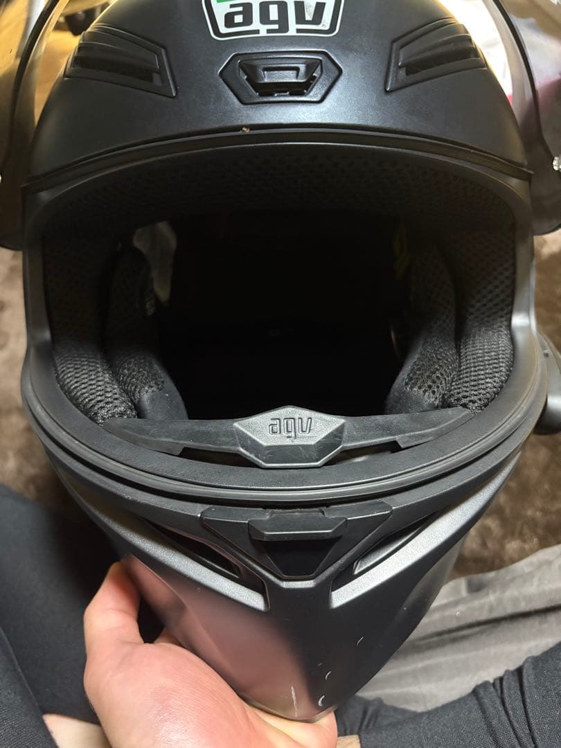agv k1 マットブラックヘルメット ブラックスモークシールド　インカム付き