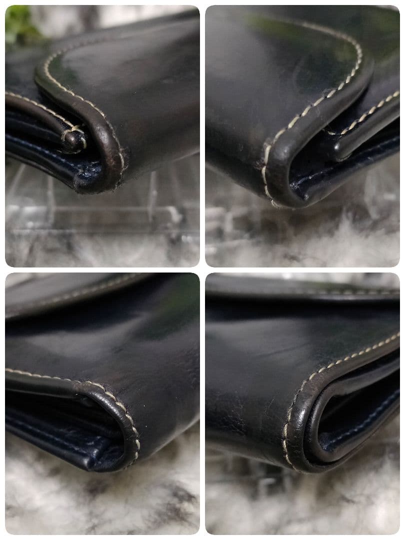 廃盤品 ホワイトハウスコックス 三つ折り財布 ブラック ブライドルレザー 黒 革