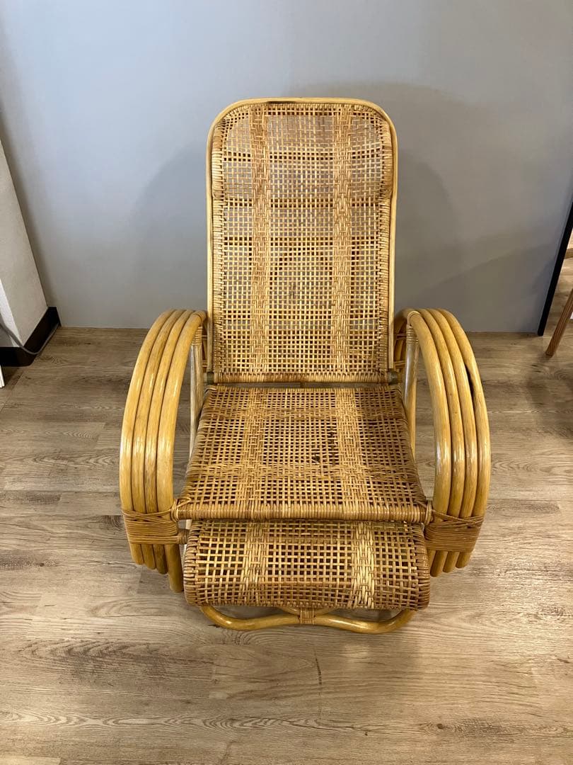 ラタン　リクライニングチェア　ジャンク品