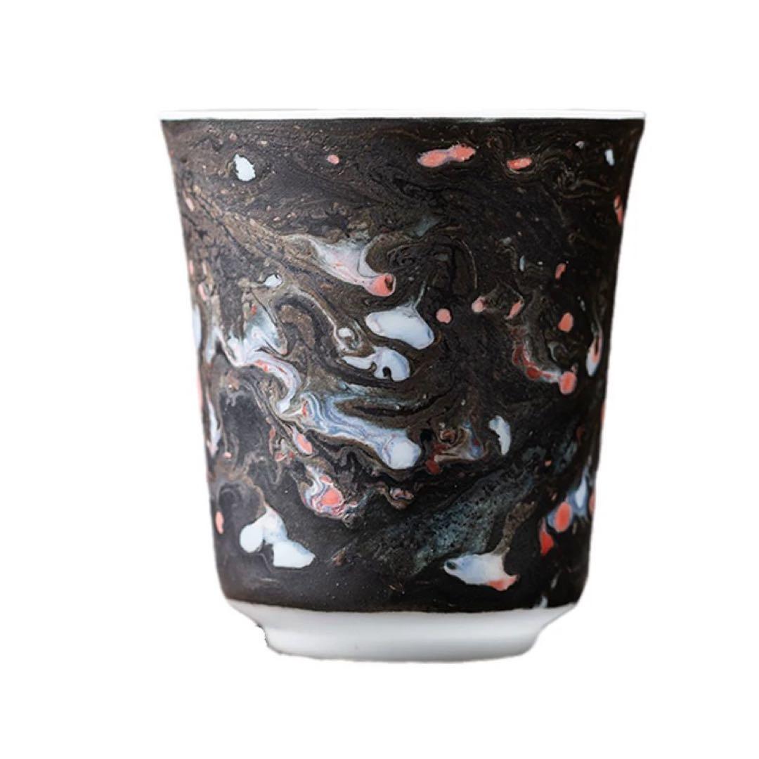 マーブル模様の陶器植木鉢