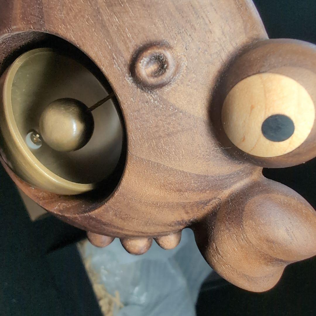 【WOODPEPE】ドアベル カニ　木製　人形　原始人Primitive 低め