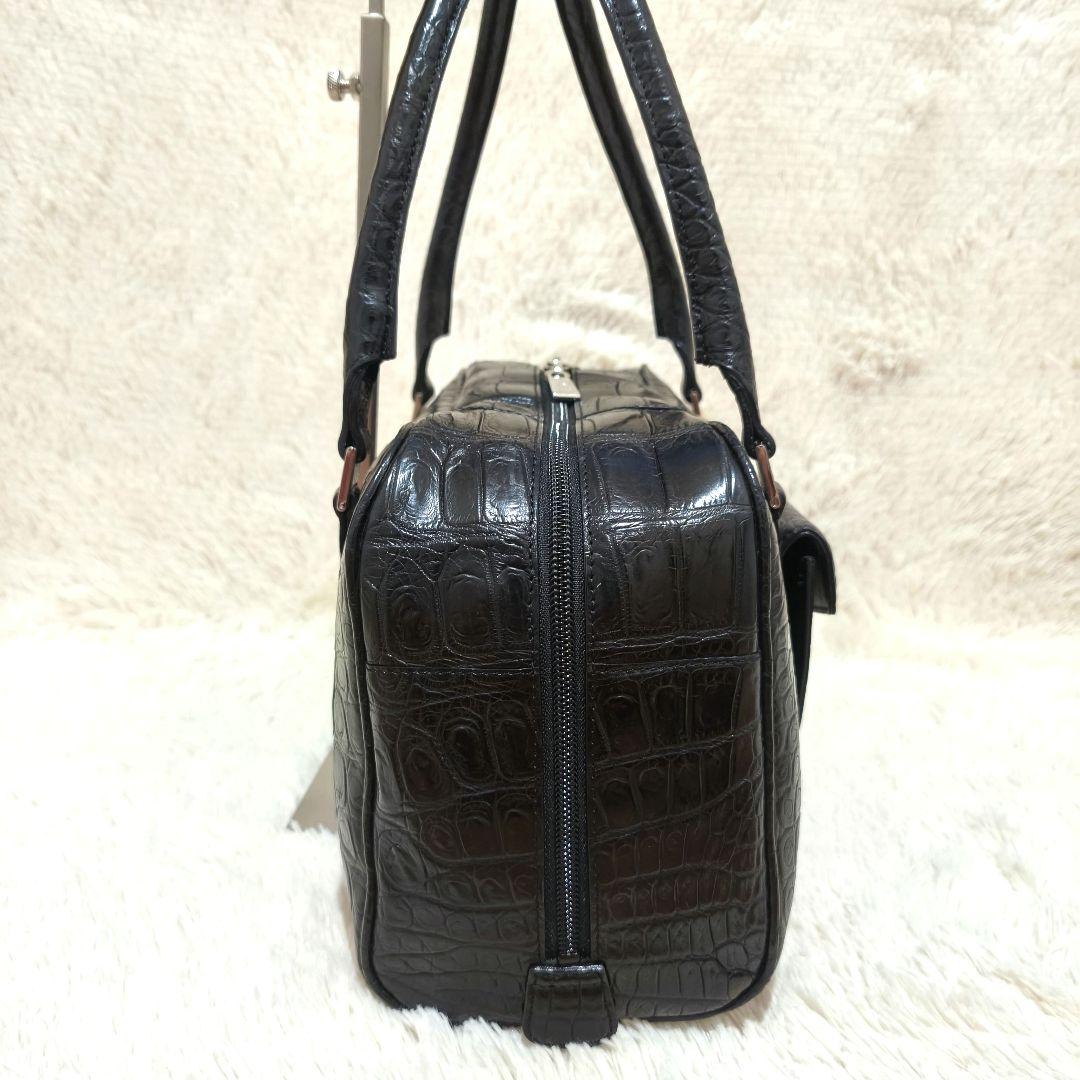 【美品】JRA・クロコダイル・ボストンバッグ・肩掛け・金具