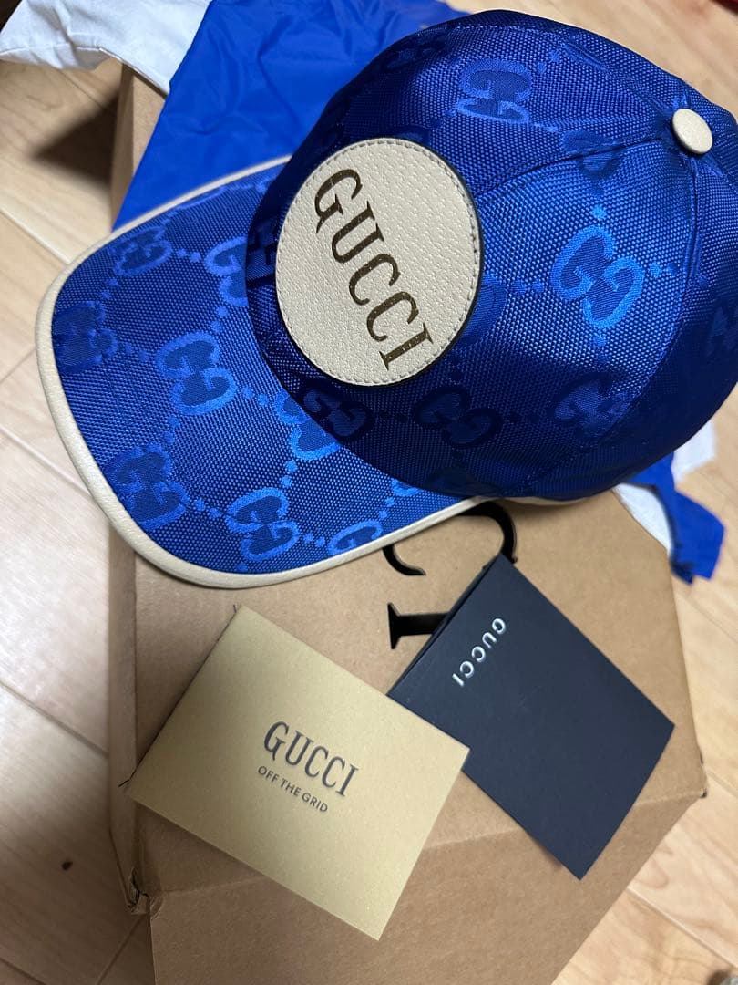 極美品　GUCCI キャップ 青