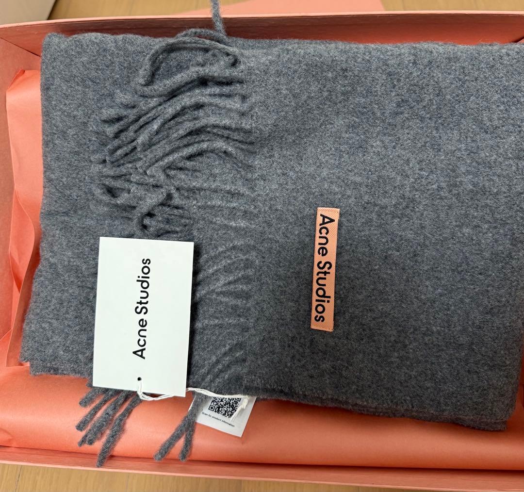 Acne Studios ウールスカーフ グレー スキニー