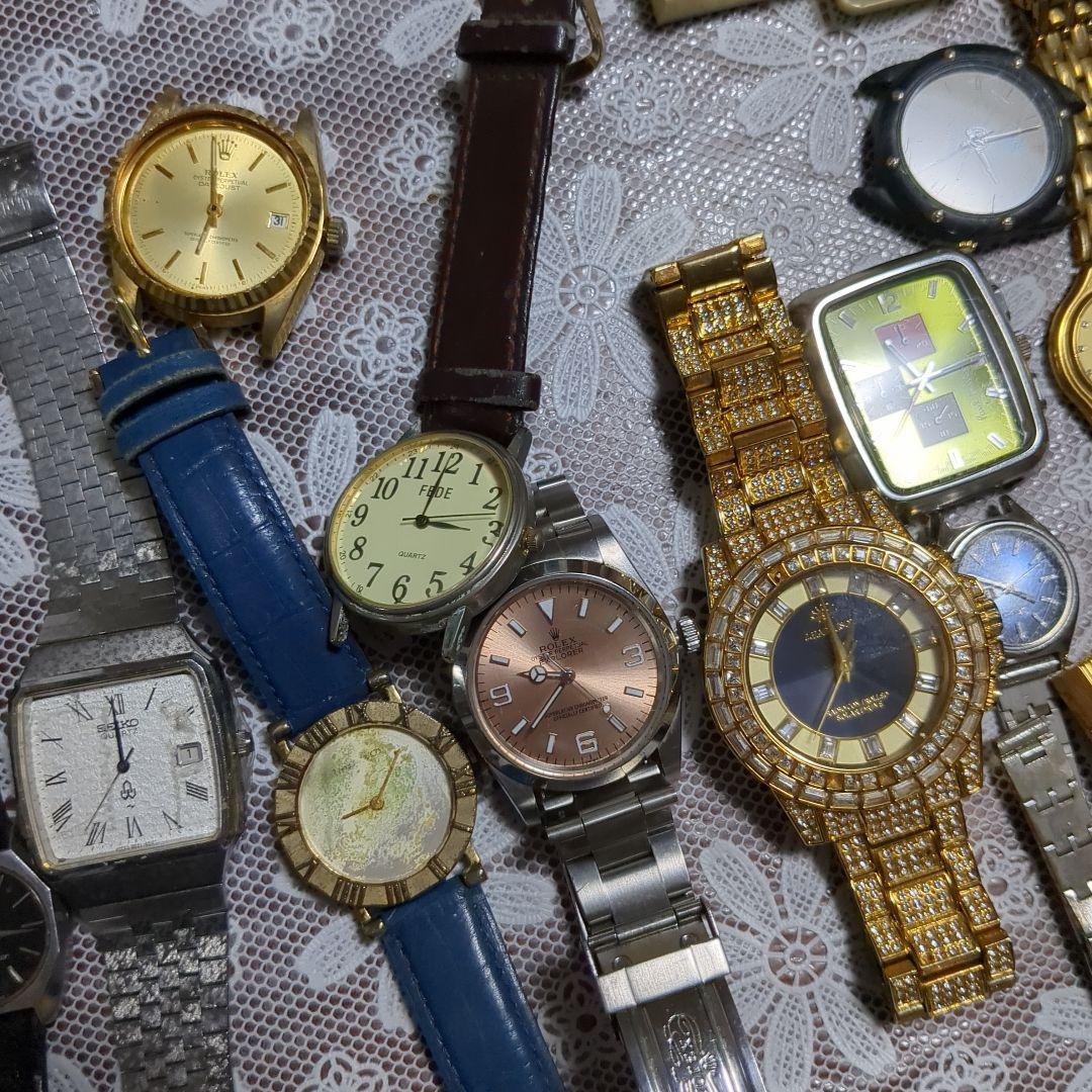 ティファニィグッチローレクスその他保管品不動品電池切れケースベルト皮ベルト未使用