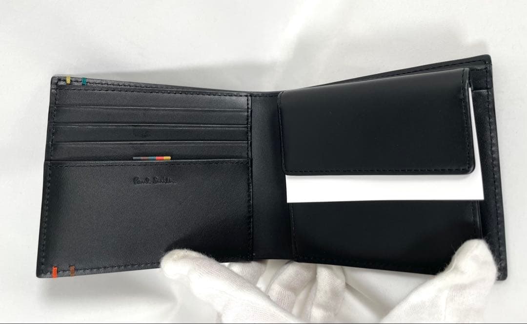 未使用 Paul Smith ポールスミス 二つ折り財布 レザー ストライプ
