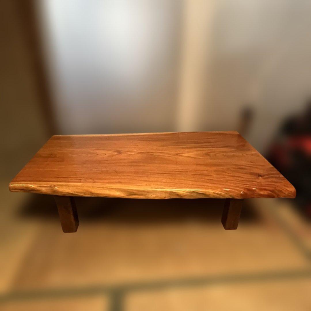 一枚板 無垢 天然木 耳付き 座卓 ローテーブル