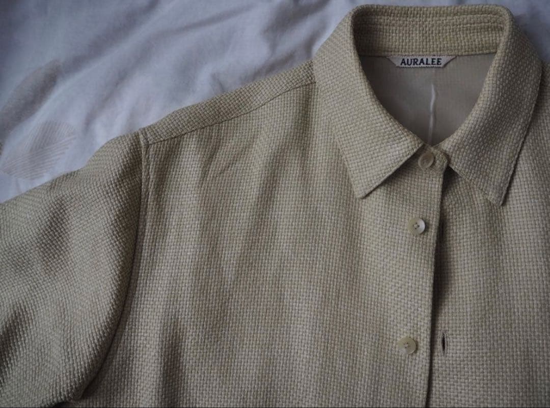 トップス AURALEE WASHI BASKET HALF SLEEVED SHIRTS