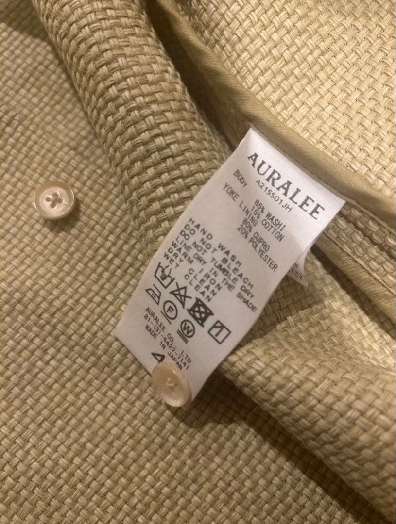 トップス AURALEE WASHI BASKET HALF SLEEVED SHIRTS