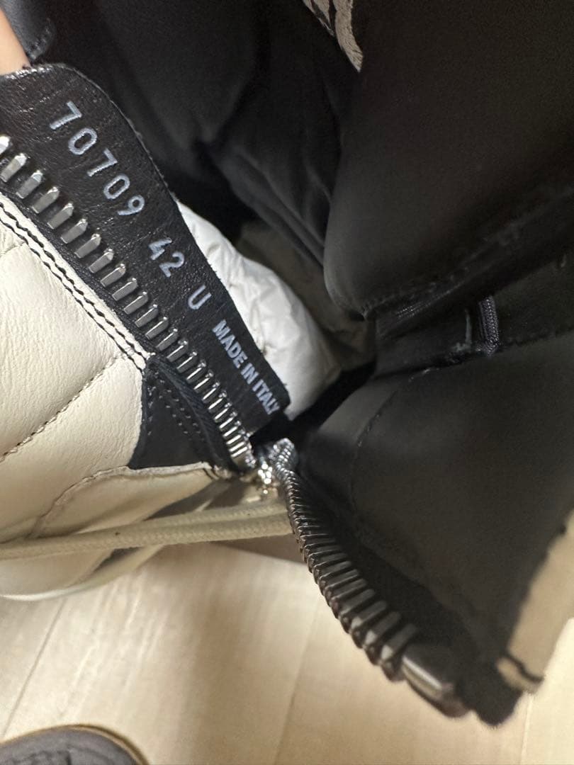 靴 rickowens leather geobasket sneakers