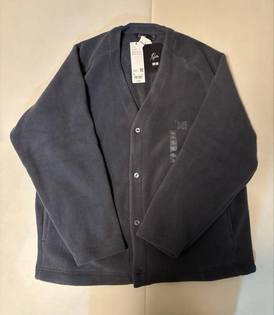 新品 UNIQLO × NEEDLES フリースオーバーサイズカーディガン XL