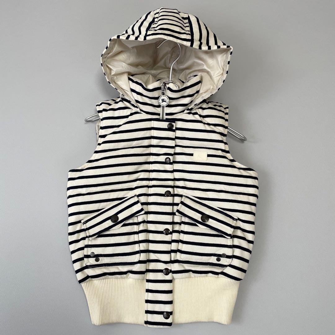 美品✨バーバリーブルーレーベル リバーシブル ダウンベスト 水鳥天然羽毛 M