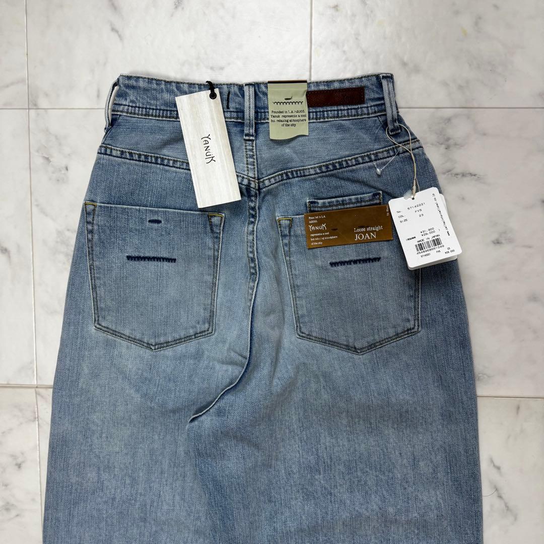 【タグ付き】 未使用 YANUK ルーズストレート\"JOAN\" ブルーデニム23
