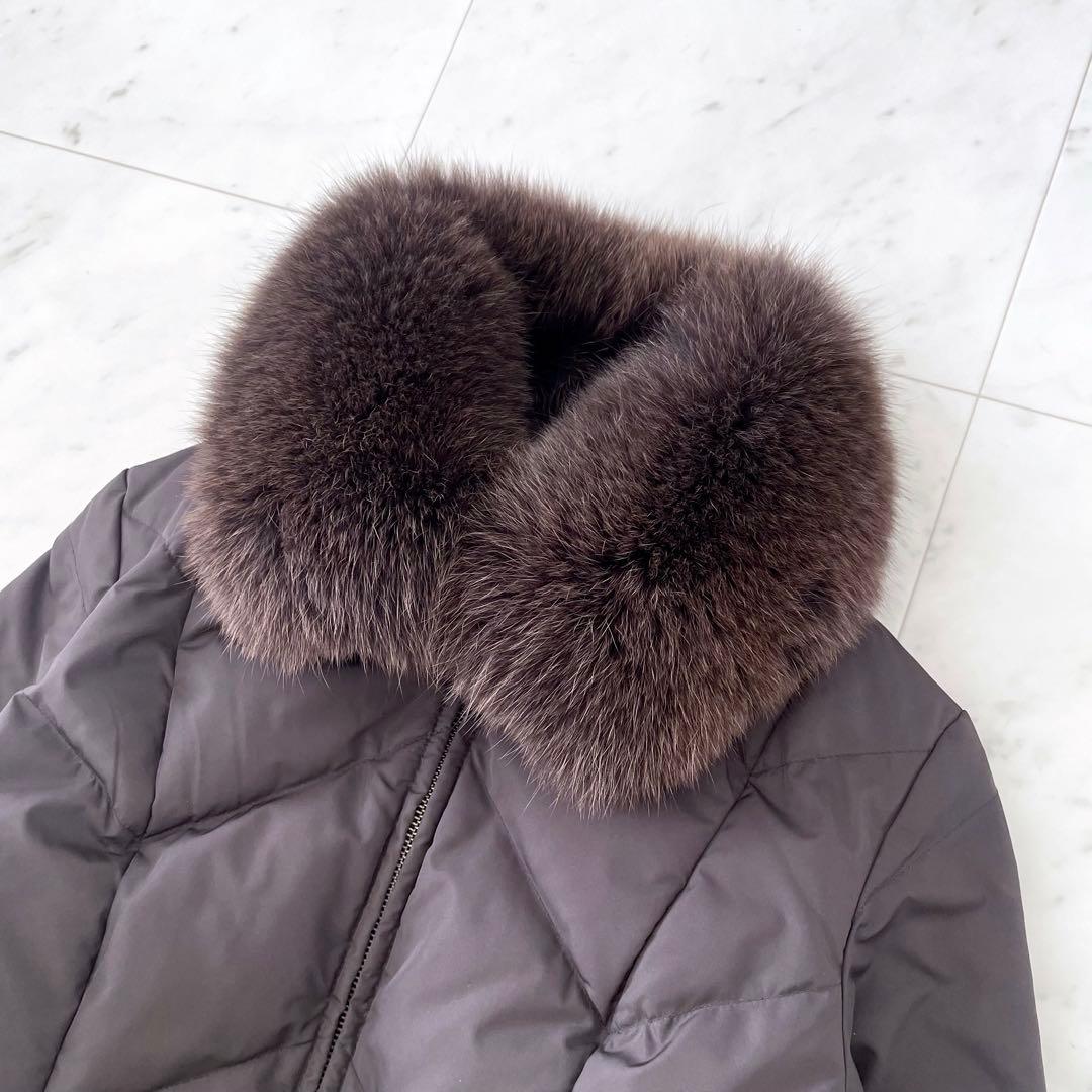 23区 ショートダウンジャケット ブラウン フォックスファー