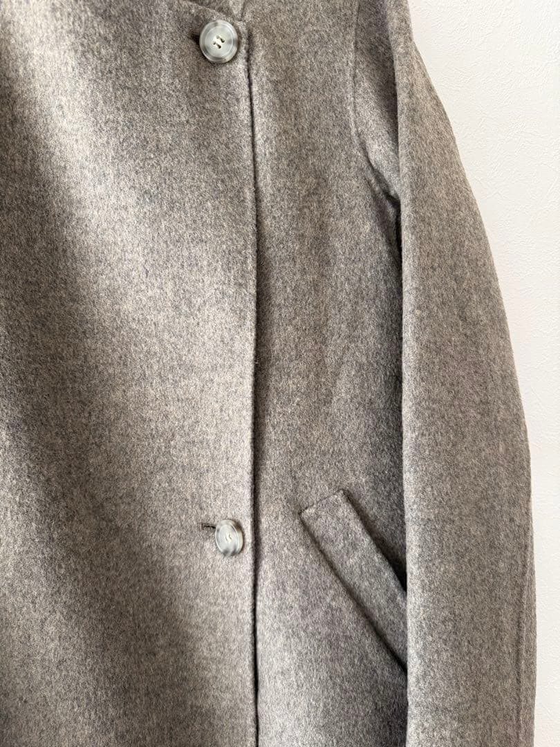 【美品】Theory ノーカラーコート ウール Sサイズ