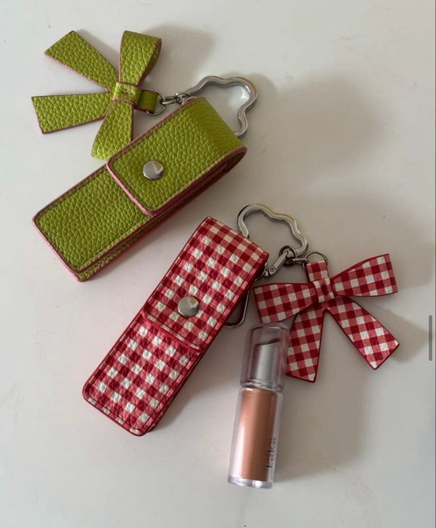 限定タイムセール‼️あさぎーにょ poppy Charm lip caseギンガム