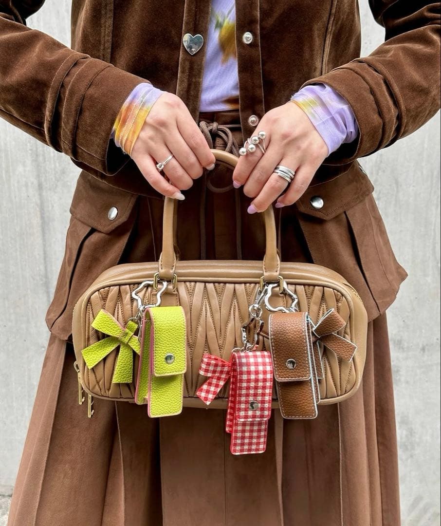 限定タイムセール‼️あさぎーにょ poppy Charm lip caseギンガム