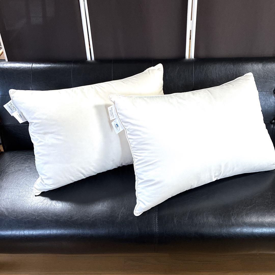 展示品 ダウンピロー 2個セット ホワイトダウンフェザー ホテル仕様 枕 日本製