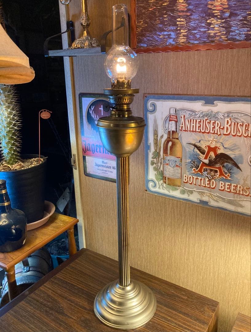 大型 ヴィンテージ オイルランプ アンティーク 西洋 洋風 置物 レトロ ライト