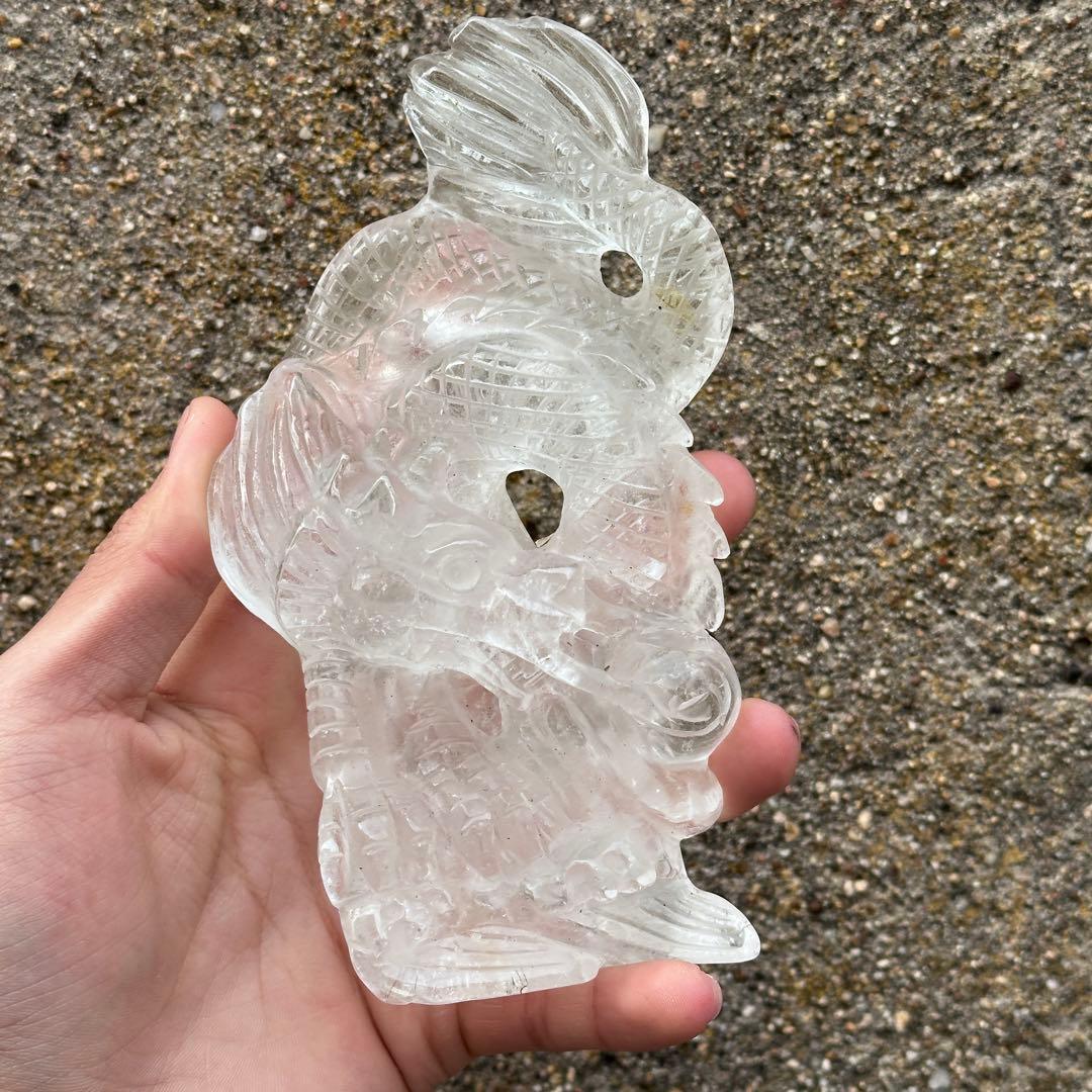 天然石 水晶の龍　置物　ご購入前に在庫確認必要G.182