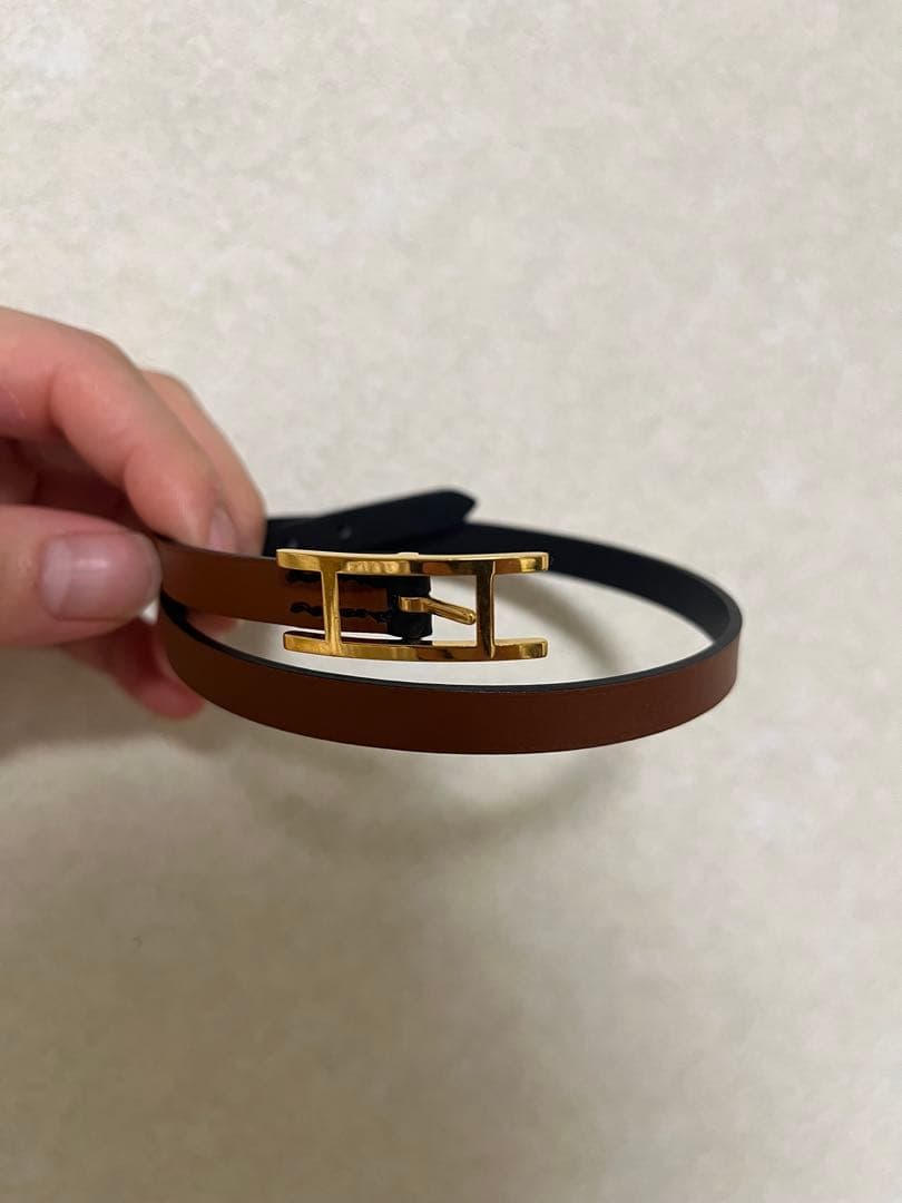 HERMES レザーブレスレット　リバーシブル
