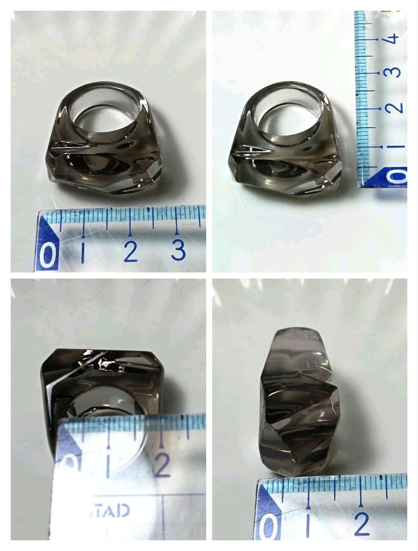 ♦2/2迄♦【美品】バカラ ルクソール リング クリスタル 指輪 グレー 10号