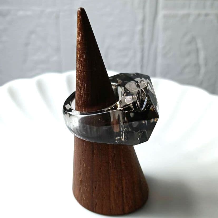 ♦2/2迄♦【美品】バカラ ルクソール リング クリスタル 指輪 グレー 10号