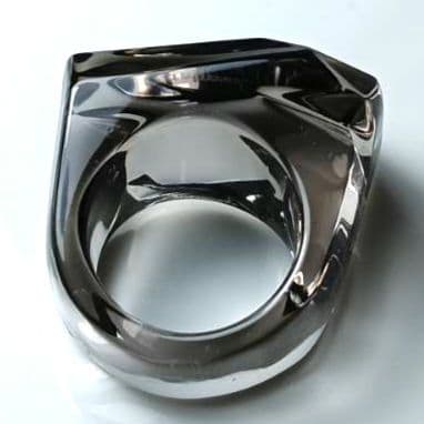 ♦2/2迄♦【美品】バカラ ルクソール リング クリスタル 指輪 グレー 10号