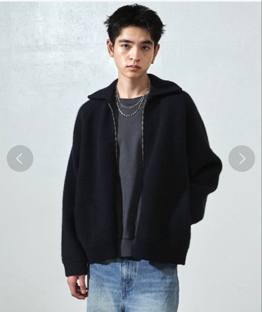 Lui's(ルイス) 接結ニットブルゾン ブラック