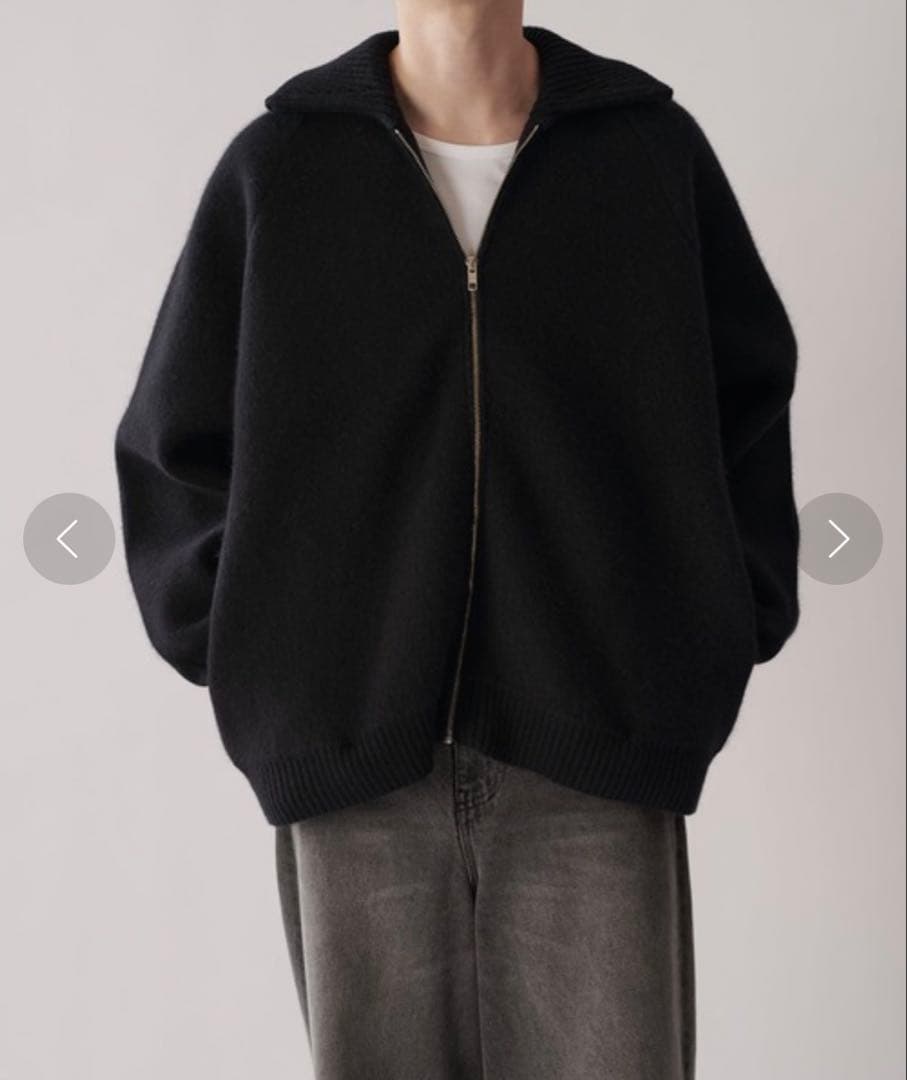 Lui's(ルイス) 接結ニットブルゾン ブラック