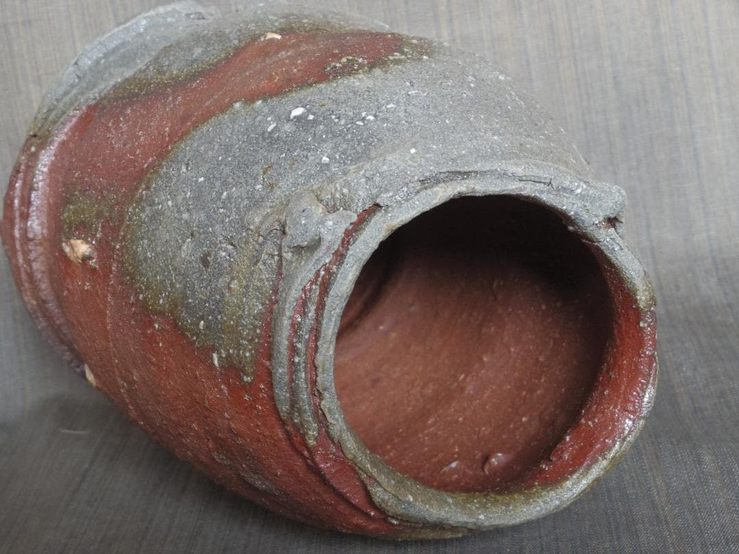 入手困難★ジェフ・シャピロ【師：伊勢崎淳】焼き締め花器★共箱★ニューヨーク