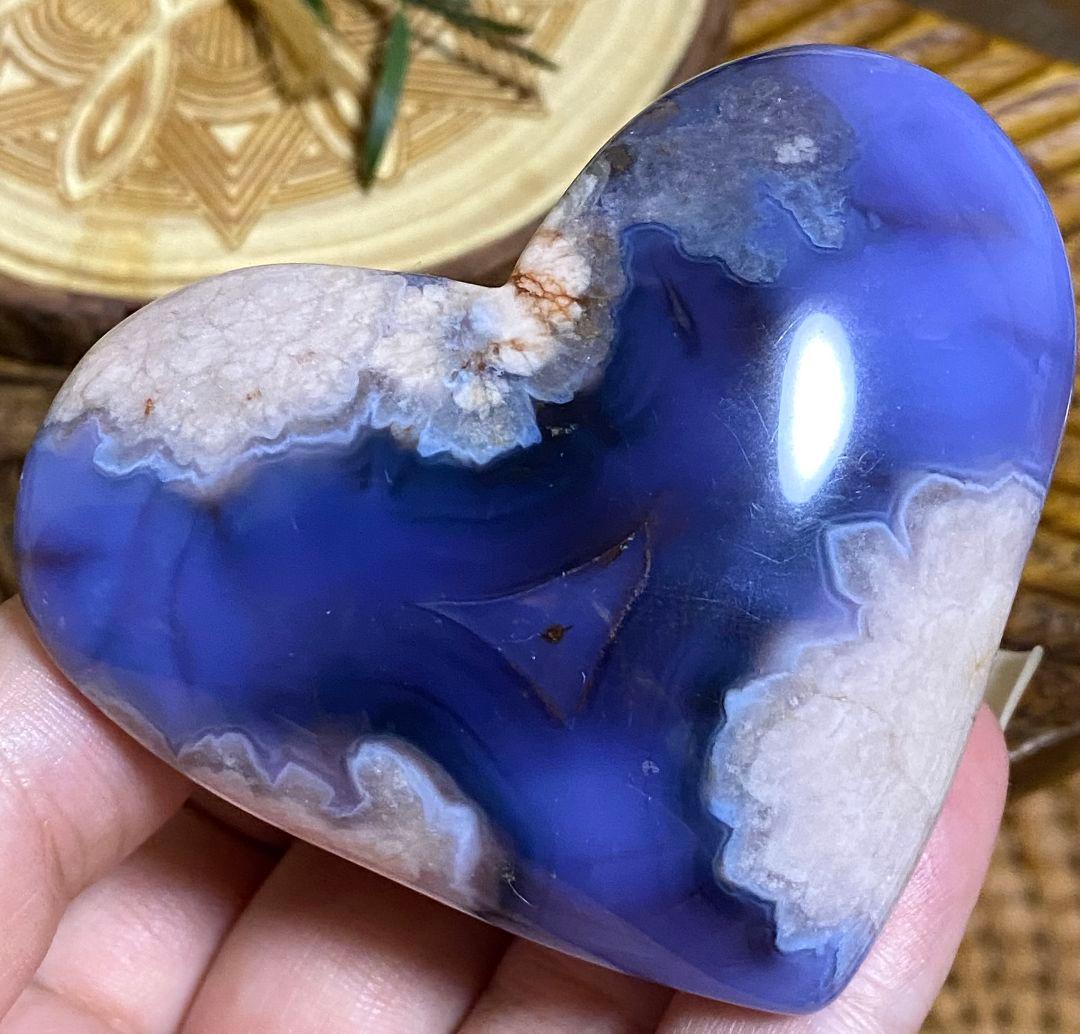 ⭐so ⭐ブルー フラワー アゲート★桜瑪瑙★ぷっくり ハート★大き他