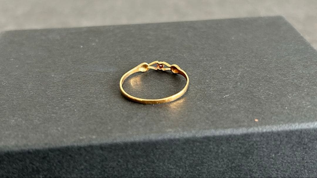 K18 ゴールド シンプルリング 細身デザイン　刻印あり