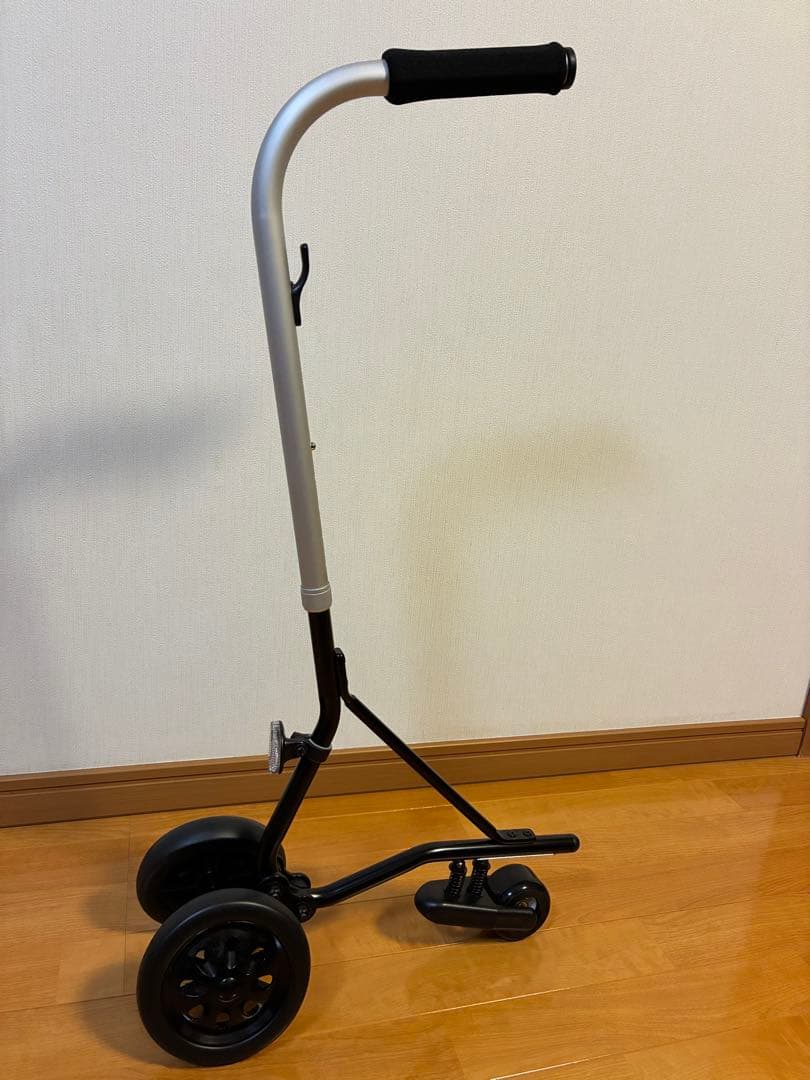 軽量歩行器 手すりなしでも楽々移動　 自立式・自動ブレーキ付きで安心(ブラック)