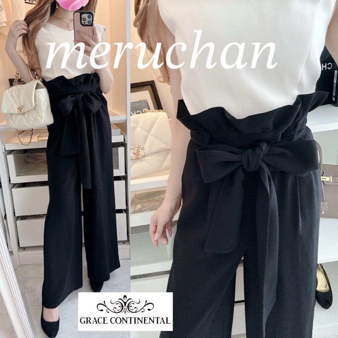 【美品】グレースコンチネンタル ダイアグラム♡ノースリーブ オールインワン