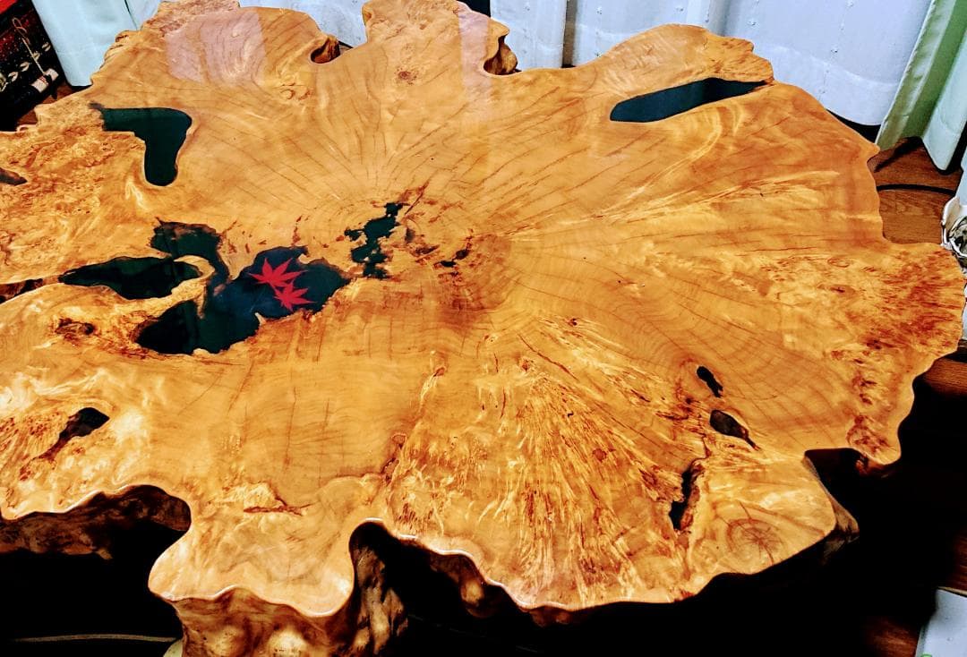 もみじ座卓一枚板テーブル