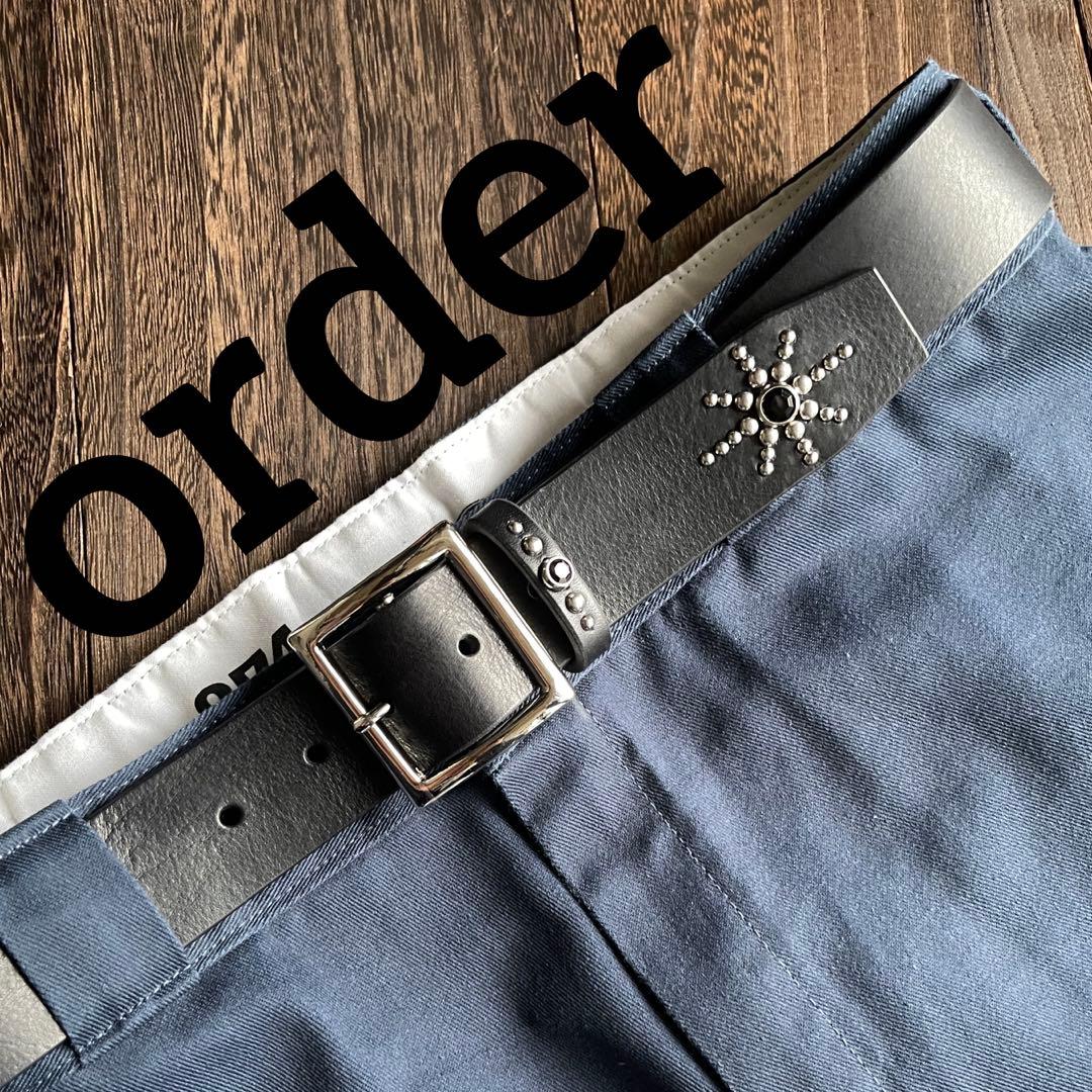 オーダー品　ディッキーズ874専用スタッズベルト　シルバー　ミッスーリ