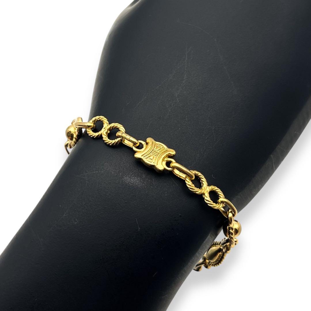 【美品】セリーヌ　トリオンフ　チェーン　ブレスレット　ゴールド　541