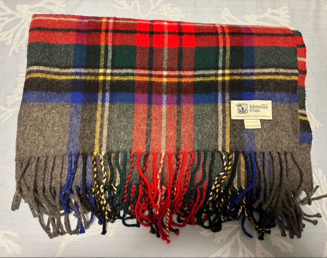 美品Johnstons of Elgin グレースチュワート大判カシヤストール